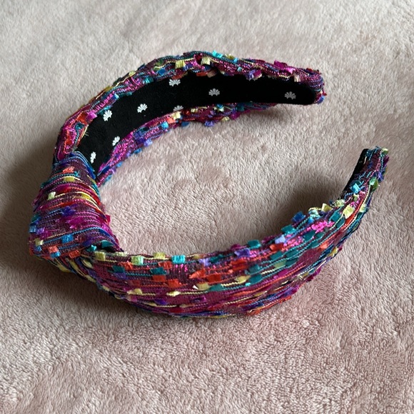 Lele Sadoughi Pink Shimmer Confetti Knotted Headband main image 5